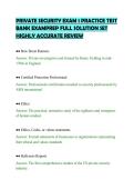 PRIVATE SECURITY EXAM 1 PRACTICE TEST&NewLine;BANK EXAMPREP FULL SOLUTION SET&NewLine;HIGHLY ACCURATE REVIEW&NewLine;