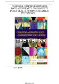 Foundations for Population Health in Community & Public Health Nursing 6th Edition &ndash; Stanhope Test Bank Questions and Answers&NewLine;
