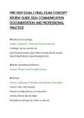 PRN 1409 EXAM 3 FINAL EXAM CONCEPT&NewLine;REVIEW GUIDE 2026 COMMUNICATION&NewLine;DOCUMENTATION AND PROFESSIONAL&NewLine;PRACTICE&NewLine;