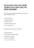 PRN 1409 EXAM 3 FINAL EXAM LEARNING&NewLine;WORKBOOK 2026 CLINICAL SKILLS AND&NewLine;PATIENT MANAGEMENT&NewLine;