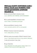 PRN1032 CLIENT CENTERED CARE I&NewLine;FINAL EXAM 2026 NURSING TEST&NewLine;PAPER QUESTIONS ANSWERS&NewLine;GRADED A&plus;&NewLine;