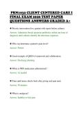 PRN1032 CLIENT CENTERED CARE I&NewLine;FINAL EXAM 2026 TEST PAPER&NewLine;QUESTIONS ANSWERS GRADED A&plus;