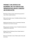 PROBABILITY AND STATISTICS FOR&NewLine;ENGINEERING AND THE SCIENCES EXAM&NewLine;PREPARATION PACK 2026 KEY CONCEPTS&NewLine;AND REVISION NOTES&NewLine;