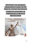 Law and Business Administration in Canada 15th Edition Test Bank &ndash; Complete Chapters 1&ndash;32 Verified Questions and Answers for Exam Preparation