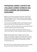 PROFESSIONAL NURSING CONCEPTS AND&NewLine;CHALLENGES LEARNING WORKBOOK 2026&NewLine;ETHICS LEADERSHIP AND PROFESSIONAL&NewLine;DEVELOPMENT&NewLine;