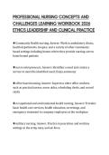PROFESSIONAL NURSING CONCEPTS AND&NewLine;CHALLENGES LEARNING WORKBOOK 2026&NewLine;ETHICS LEADERSHIP AND CLINICAL PRACTICE