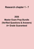 Research Chapters 1&ndash;7 PDF &vert; Complete Study Guide&comma; Research Methods Notes & Exam Revision Summary&NewLine;