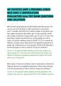 AP STATISTICS UNIT 5 PROGRESS CHECK&NewLine;MCQ PART C CERTIFICATION&NewLine;EVALUATION 2026 TEST BANK QUESTIONS&NewLine;AND SOLUTIONS&NewLine;