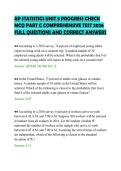 AP STATISTICS UNIT 5 PROGRESS CHECK&NewLine;MCQ PART C COMPREHENSIVE TEST 2026&NewLine;FULL QUESTIONS AND CORRECT ANSWERS&NewLine;