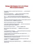 Biology 1322 Chapters 10&comma;11&comma;12&comma;13 Exam With Complete Solutions