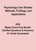 Psychology Core Studies&colon; Methods&comma; Findings & Applications PDF &vert; Revision Notes & Exam Study Guide