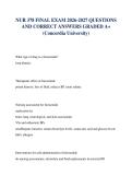 NUR 378 FINAL EXAM 2026-2027 QUESTIONS AND CORRECT ANSWERS GRADED A&plus; &lpar;Concordia University&rpar;