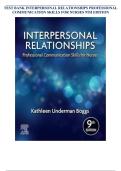 TEST BANK INTERPERSONAL RELATIONSHIPS PROFESSIONAL&NewLine;COMMUNICATION SKILLS FOR NURSES 9TH EDITION
