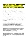 PROPHECY DYSTHYMIA ADVANCED WITH&NewLine;MEASUREMENTS A ACTUAL TEST BANK&NewLine;2026 COMPLETE SOLUTIONS GRADED A&plus;&NewLine;