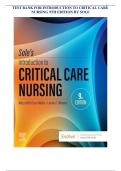TEST BANK FOR INTRODUCTION TO CRITICAL CARE &NewLine;NURSING 9TH EDITION BY SOLE