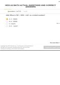 HESI A2 MATH ACTUAL QUESTIONS AND CORRECT ANSWERS