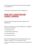 OPSM TEST 2 QUESTIONS AND CORRECT ANSWERS