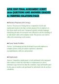 APSE CESP FINAL ASSESSMENT SCRIPT&NewLine;2026 QUESTIONS AND ANSWERS GRADED&NewLine;A&plus; VERIFIED SOLUTIONS PACK&NewLine;