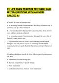 PSI LIFE EXAM PRACTICE TEST BANK 2026&NewLine;TESTED QUESTIONS WITH ANSWERS&NewLine;GRADED A&plus;&NewLine;