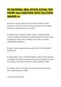 PSI NATIONAL REAL ESTATE ACTUAL TEST&NewLine;PAPER 2026 QUESTIONS WITH SOLUTIONS&NewLine;GRADED A&plus;&NewLine;