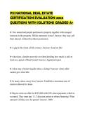PSI NATIONAL REAL ESTATE&NewLine;CERTIFICATION EVALUATION 2026&NewLine;QUESTIONS WITH SOLUTIONS GRADED A&plus;
