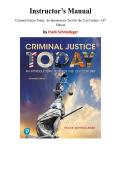 Criminal Justice Today&colon; An Introductory Text for the 21st Century&comma; 16th Edition &mdash; by Frank Schmalleger &vert; Complete Instructor&rsquo;s Manual