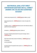 NAB FINANCIAL &lpar;2026&rpar; LATEST DIRECT &NewLine;CONTENTEXAM QUESTIONS AND ALL CORRECT &NewLine;ANSWERS 100&percnt; SOLVED AND GUARANTEED &NewLine;SUCCESS&excl;&excl; 