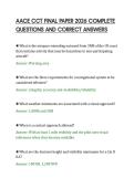 AACE CCT FINAL PAPER 2026 COMPLETE&NewLine;QUESTIONS AND CORRECT ANSWERS