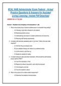 RCAL NAB Administrator Exam Federal &ndash; Actual &NewLine;Practice Questions & Answers for Assisted &NewLine;Living Licensing &vert; Instant Pdf Download 