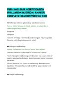 PUBH 6003 QUIZ 1 CERTIFICATION&NewLine;EVALUATION QUESTIONS ANSWERS&NewLine;COMPLETE SOLUTION VERIFIED PASS&NewLine;
