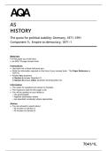 The quest for political stability&colon; Germany&comma; 1871&ndash;1991&NewLine;Component 1L Empire to democracy&comma; 1871&ndash;1