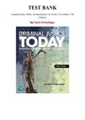 Test Bank for Criminal Justice Today&colon; An introductory text for the 21st century 17th Edition &lpar; Frank Schmalleger&comma; 2023&rpar; Chapter 1-18 &vert; All Chapters