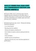 AACE CCT PRIMER FINAL EXAM SCRIPT&NewLine;2026 COMPREHENSIVE QUESTIONS AND&NewLine;ANSWERS VERIFIED A&plus;