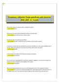 Insurance Adjuster Exam 2026&sol;2027 A&plus; Grade Questions and Answers Complete Study Guide