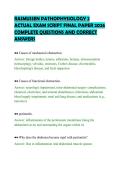 RASMUSSEN PATHOPHYSIOLOGY 2&NewLine;ACTUAL EXAM SCRIPT FINAL PAPER 2026&NewLine;COMPLETE QUESTIONS AND CORRECT&NewLine;ANSWERS