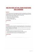 HESI RN PEDS ACTUAL EXAM QUESTIONS AND ANSWERS