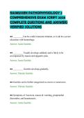 RASMUSSEN PATHOPHYSIOLOGY 2&NewLine;COMPREHENSIVE EXAM SCRIPT 2026&NewLine;COMPLETE QUESTIONS AND ANSWERS&NewLine;VERIFIED SOLUTIONS&NewLine;