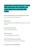 RASMUSSEN PATHOPHYSIOLOGY 2 EXAM&NewLine;PREP QUESTIONS AND ANSWERS 2026&NewLine;STUDY GUIDE FULL SOLUTION VIEW&NewLine;AHEAD