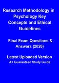 Research Methodology in Psychology &ndash; Key Concepts & Ethical Guidelines &vert; Complete Study Notes &lpar;PDF&rpar;