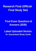 Research Final &lpar;Official Final Study Set&rpar; &ndash; Complete Exam Revision Notes & Practice Guide &lpar;PDF&rpar;