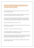 Finance 306 Final Exam 2025&colon; Questions & Verified Answers