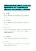 RASMUSSEN PATHOPHYSIOLOGY EXAM 1&NewLine;EXAM PREP STUDY GUIDE PRACTICE&NewLine;QUESTIONS AND ACCURATE SOLUTIONS&NewLine;