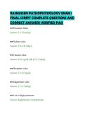 RASMUSSEN PATHOPHYSIOLOGY EXAM 1&NewLine;FINAL SCRIPT COMPLETE QUESTIONS AND&NewLine;CORRECT ANSWERS VERIFIED PASS
