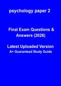 Psychology Paper 2 &ndash; Complete Revision Notes&comma; Research Methods & Exam Practice &lpar;PDF&rpar;