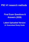 PSC 41 Research Methods &ndash; Complete Study Notes&comma; Exam Prep & Revision Guide &lpar;PDF&rpar;