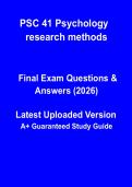 PSC 41 Psychology Research Methods &ndash; Complete Study Notes & Exam Revision Guide &lpar;PDF&rpar;