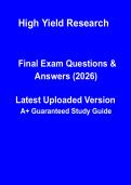 High Yield Research &ndash; Rapid Review Notes & Exam Prep Study Guide &lpar;PDF&rpar;