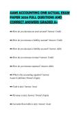 AAMI ACCOUNTING ONE ACTUAL EXAM&NewLine;PAPER 2026 FULL QUESTIONS AND&NewLine;CORRECT ANSWERS GRADED A&plus;