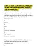 AANP ACTUAL EXAM PRACTICE TEST 2026&NewLine;TESTED QUESTIONS WITH 100&percnt; CORRECT&NewLine;ANSWERS GRADED A&plus;