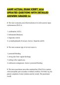 AANP ACTUAL EXAM SCRIPT 2026&NewLine;UPDATED QUESTIONS WITH DETAILED&NewLine;ANSWERS GRADED A&plus;